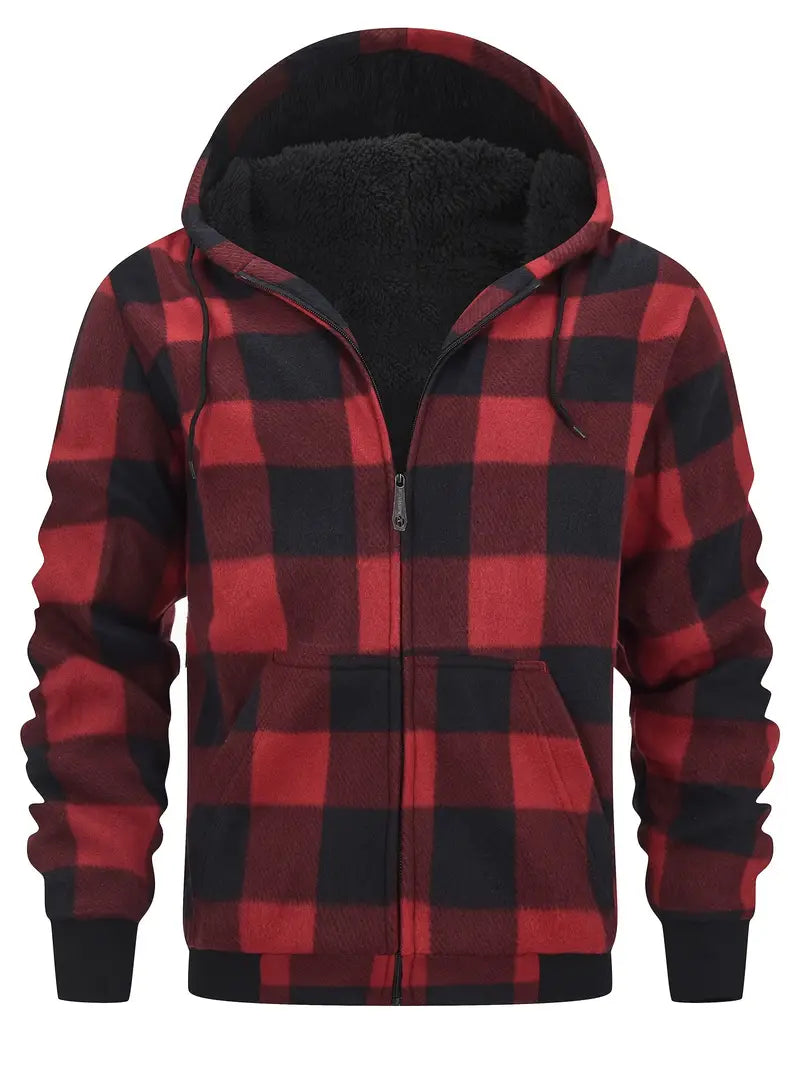 Avelena | Dicke Retro-Jacke mit Kapuze und Sherpa-Futter