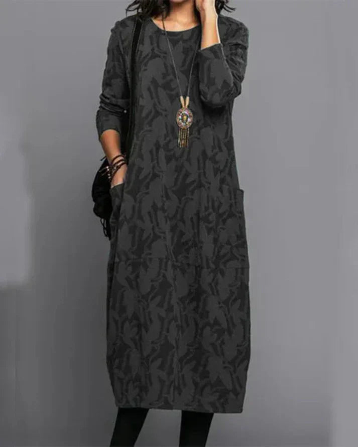 Élodie lavin - elegantes langes kleid mit tasche