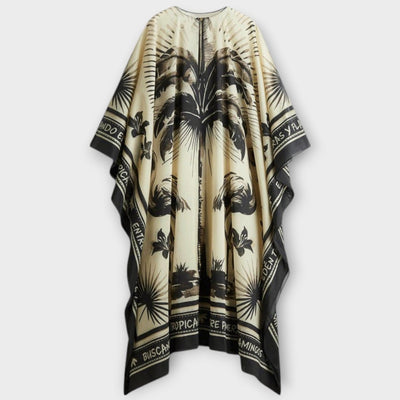 Melissa - Oversized Flamingo Print Maxi Kaftan Dress