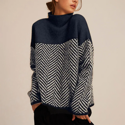 Chevron Luxe | Stylischer Rollkragenpullover Damen