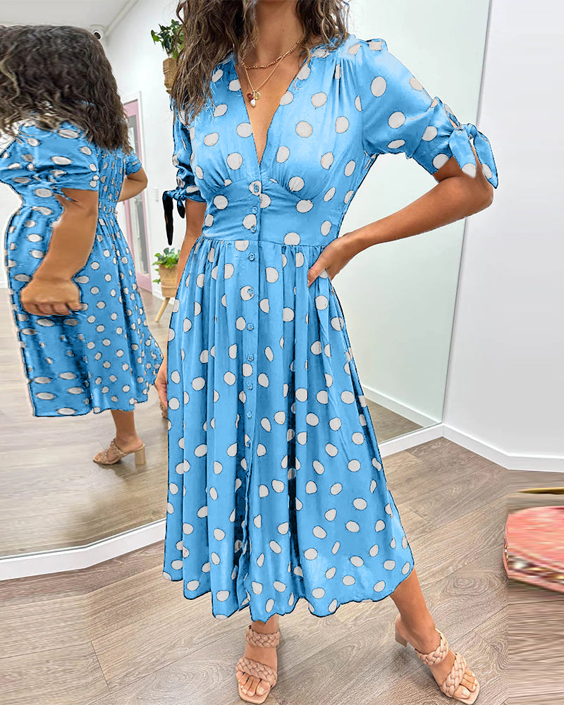 Martha | Retro-Polka-Dot Midi-Kleid