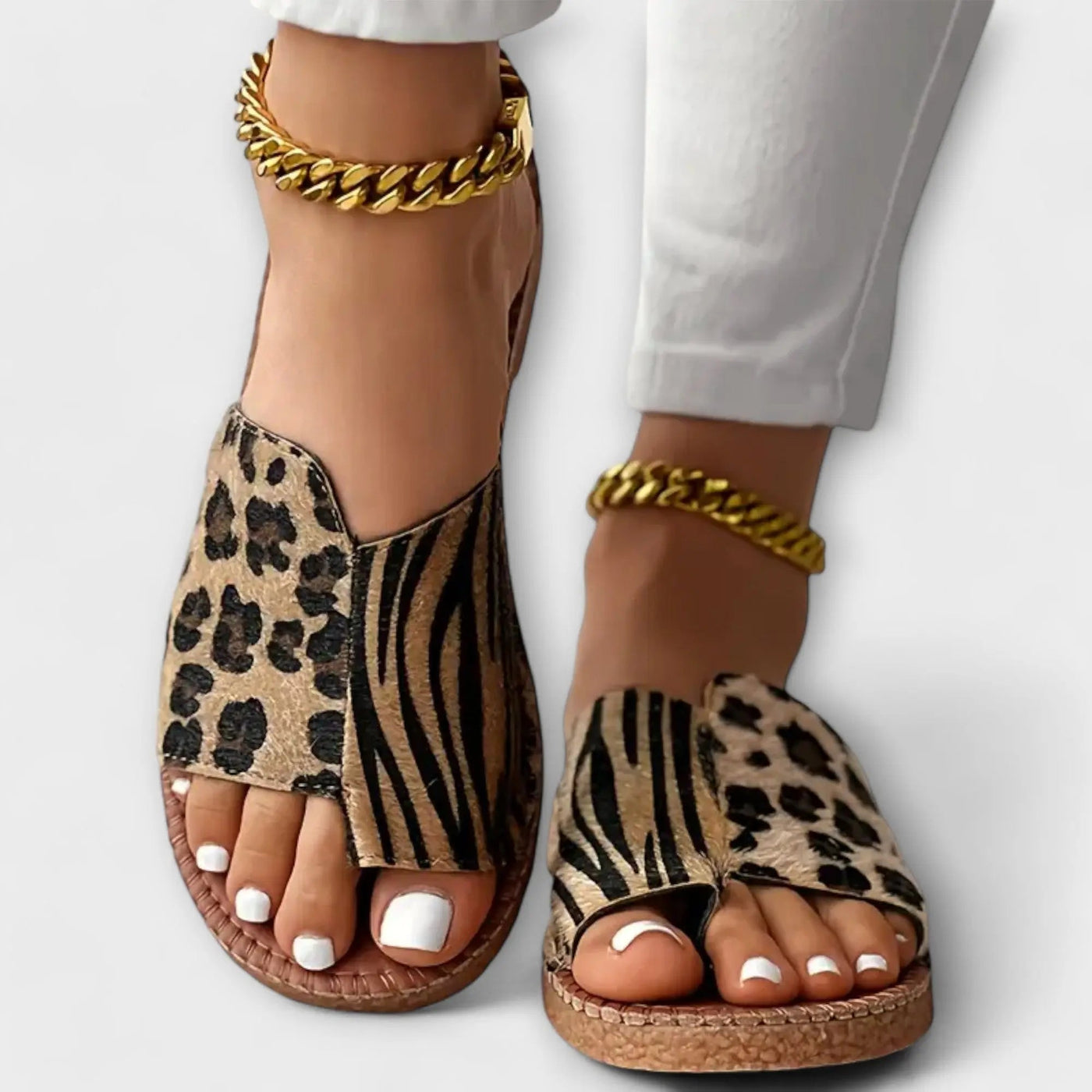 Meline – Sandalen mit Animal-Print