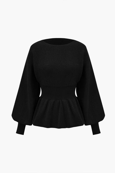 Amelie | Elegantes Strick-Set mit Peplum-Top & Bleistiftrock