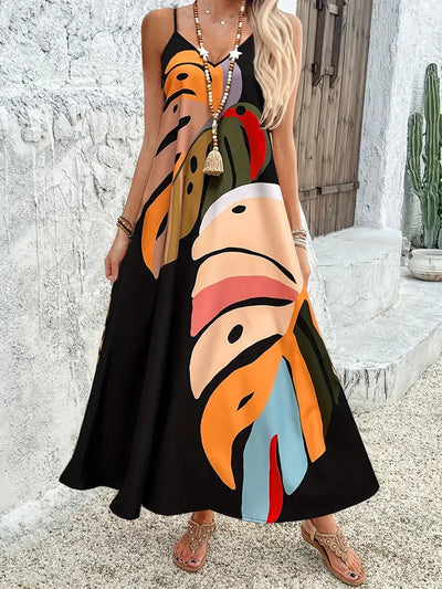 Vixie – Leuchtendes ärmelloses Maxikleid