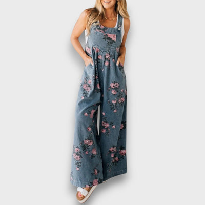 Tivola – Weit geschnittener Blumen-Denim-Overall