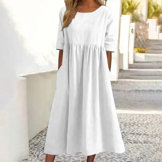 Chiora – Hochwertiges Baumwoll-Leinen-Kleid