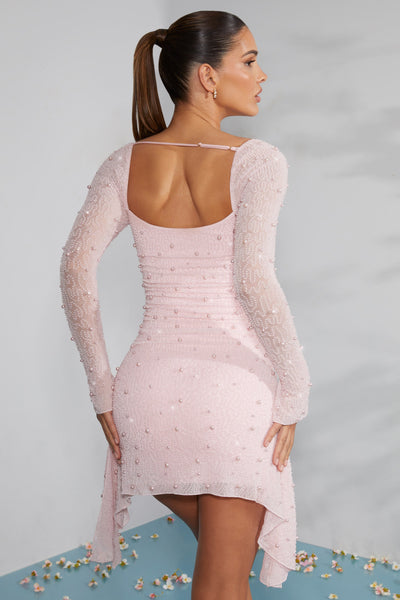 Rosa Parelkleid für Damen mit romantischem Design – Elarisse