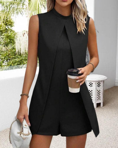 Ärmelloser Jumpsuit | Layering-Optik & Elegante Silhouette | Moderner Chic