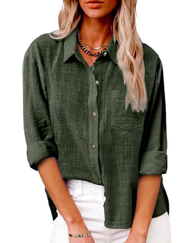 Emma | Langärmelige Taschenbluse
