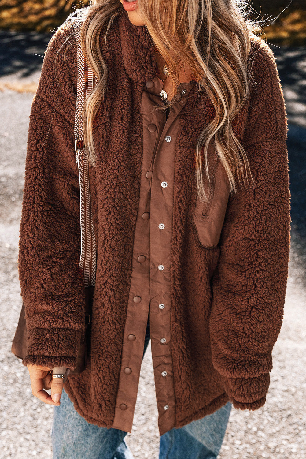 Oversized Teddyhemdjacke | Kuscheliges | Lässiger Komfort
