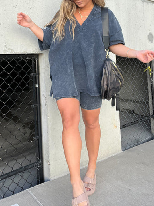Zweiteiliges Set mit Oversized-Shirt | Lässiger Stil | Bequem & Modern
