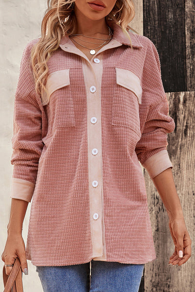 Oversized Hemdjacke aus Waffelcord | Lässiger Stil | Vielseitiger Komfort