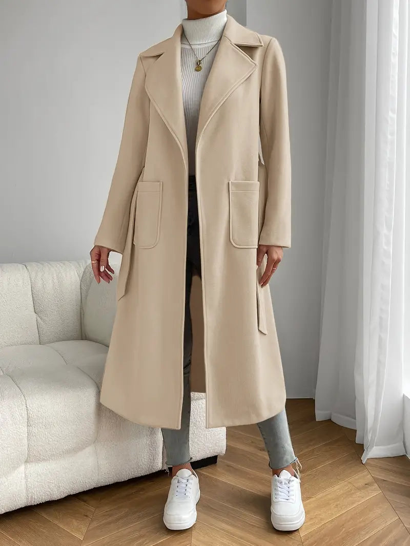 Avelena | Schlanker Serenity Trenchcoat mit Aufgesetzten Taschen