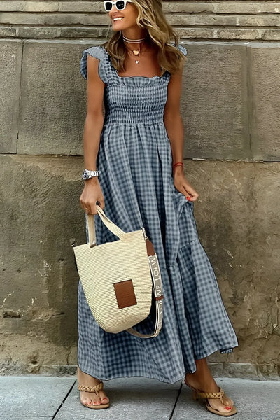 Dorina – Stilvolles Baumwoll-Gingham-Kleid