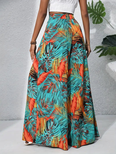 Louvelle – Stilvolle Hose mit weitem Bein und tropischem Print