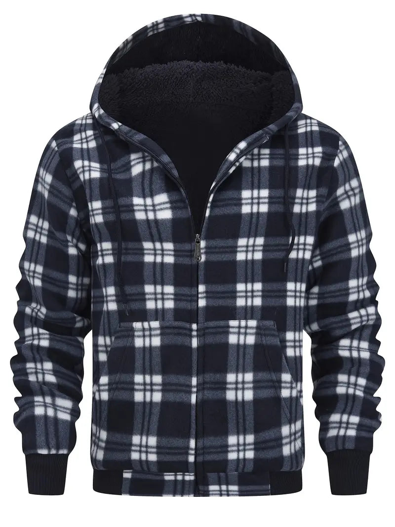 Avelena | Dicke Retro-Jacke mit Kapuze und Sherpa-Futter