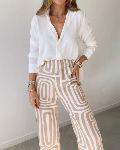 Luftiges Basic-Set | Weite Hose & übergroße Bluse | Eleganter Freizeitlook