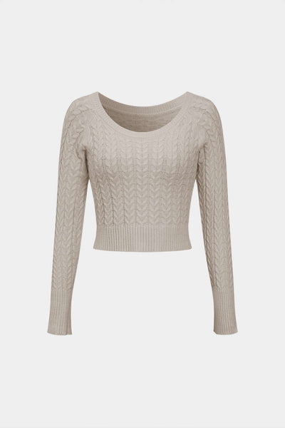 Thea | Strick-Zweiteiler-Set mit Zopfmuster & figurbetontem Schnitt