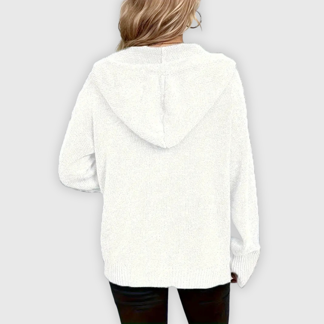 Susy | Eleganter Langarm-Hoodie mit Knopfdetails