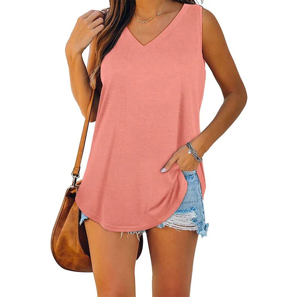 Ophelia | Jersey-Tank-Top mit V-Ausschnitt