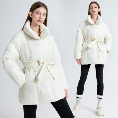 Steppmantel mit Taillengürtel | Warm und Elegant | Moderner Stil