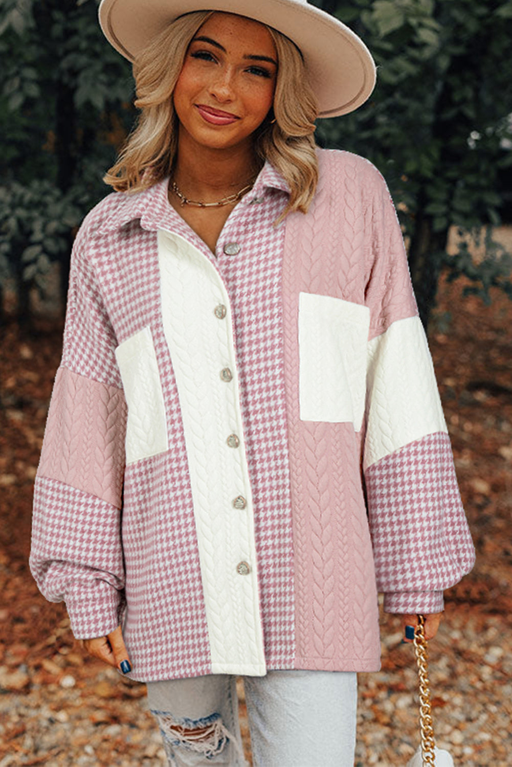 Patchwork-Hemdjacke mit Mustermix | Strukturiert & Lässig | Moderner Stil