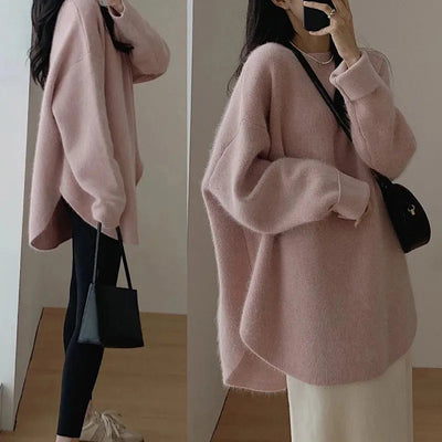Avelena | Entspannter Raffinierter Pullover mit Rundhalsausschnitt und Tropfenschulter