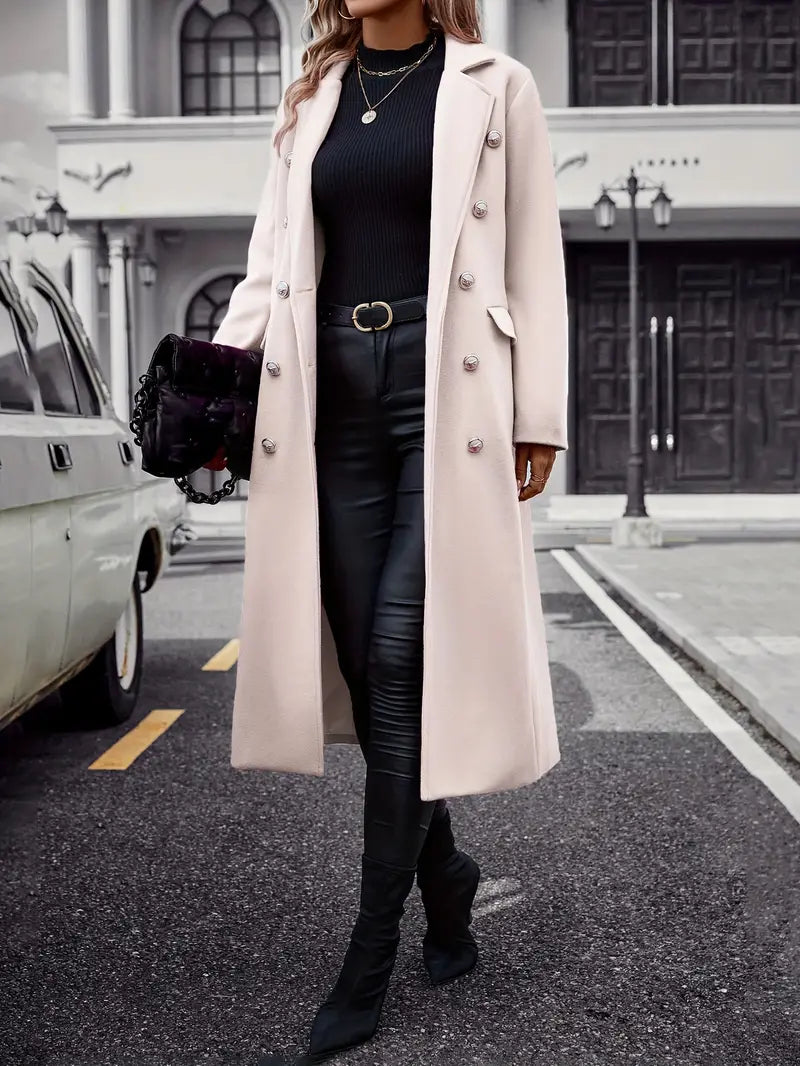 Avelena | Modebewusster Trenchcoat mit Gürtel und Fellbesatz