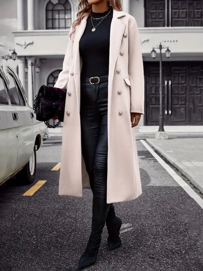 Avelena | Modebewusster Trenchcoat mit Gürtel und Fellbesatz