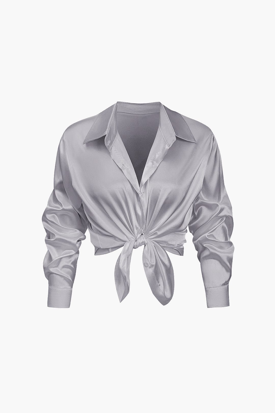 Florentine | Elegante Langarm-Bluse aus seidigem Satin