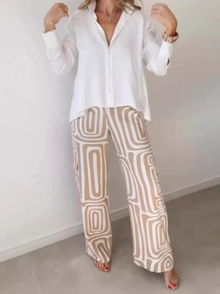Luftiges Basic-Set | Weite Hose & übergroße Bluse | Eleganter Freizeitlook