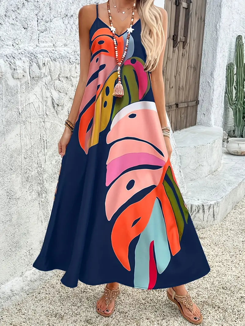 Vixie – Leuchtendes ärmelloses Maxikleid