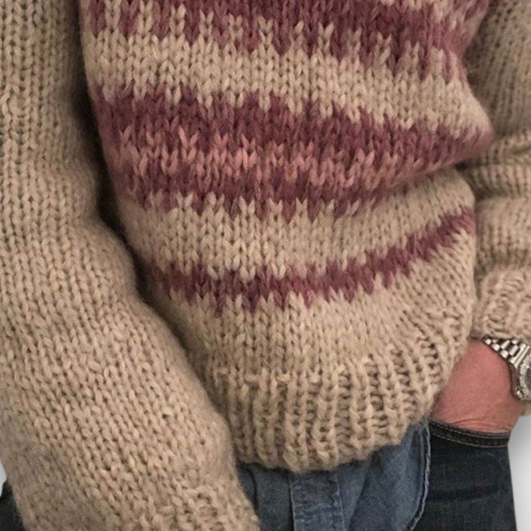 Marlene – Retro Pullover mit Kontrastmuster