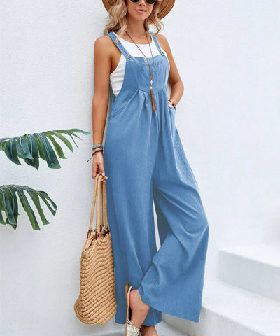 Amara |  Ärmellose Latzhose Casual Jumpsuit