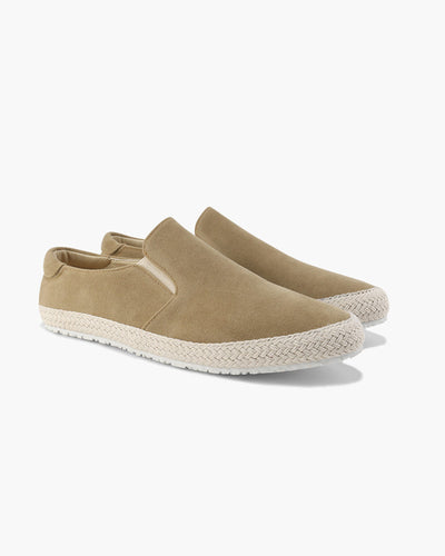 Jacob | Stylischer Espadrille Herren-Slip-On aus Wildleder mit Bastsohle