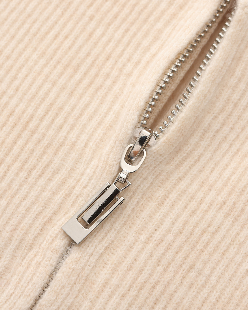 Wesley | Rippenstrick Reißverschluss Kaschmir Strickjacke für Männer