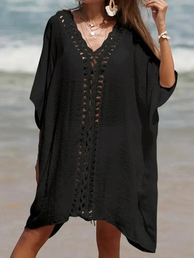 Thalivora – Boho-Chic-Strandkleid mit Häkelbesatz