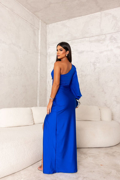 Satin-Ein-Schulter-Abendkleid | Elegant und Glamourös | Figurbetonter Schnitt