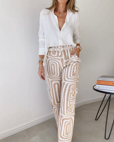 Luftiges Basic-Set | Weite Hose & übergroße Bluse | Eleganter Freizeitlook