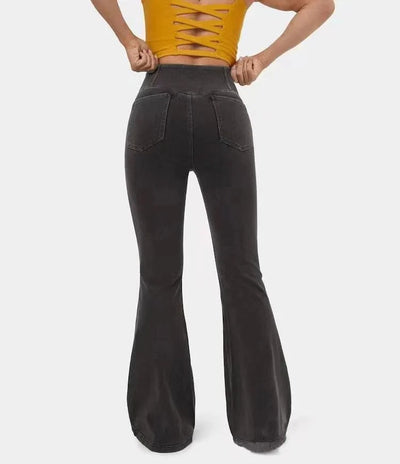 Pauline | Jeans aus Stretchmaterial mit hoher Taille und ausgestelltem Bein