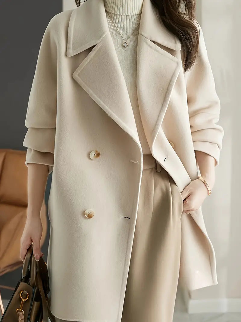 Avelena | Trenchcoat Regal Passform Plus Größe Doppelreihig