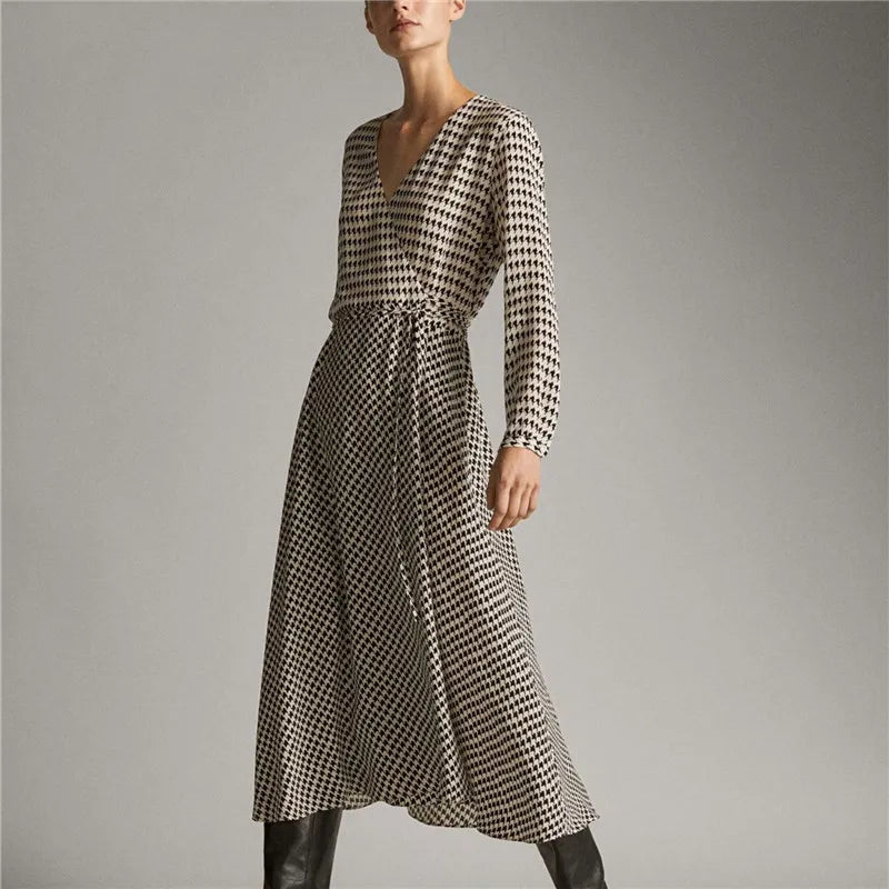 Avelena | Bedrucktes Kleid Im Formellen Stil