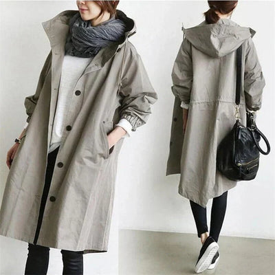Wasserdichter trenchcoat mit kapuze Helena