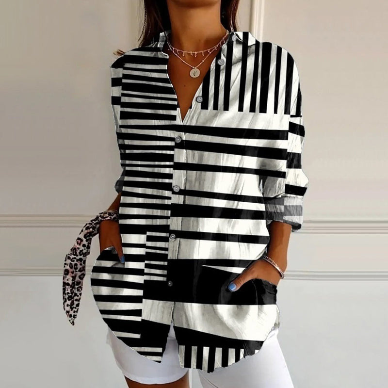 Bluse mit grafischem Muster | Modern und Stilvoll | Lockere Passform