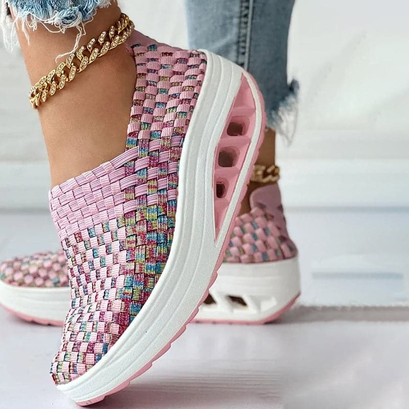 Noctiselle – Atmungsaktive Slip-On-Plateau-Sneaker aus Webstoff