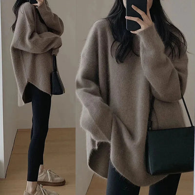 Avelena | Entspannter Raffinierter Pullover mit Rundhalsausschnitt und Tropfenschulter