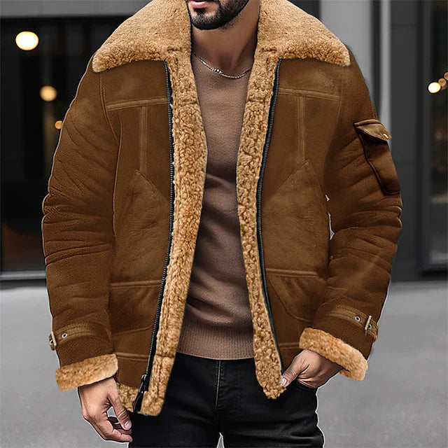 Avelena | Herren Daily Fashion Sherpa Jacke