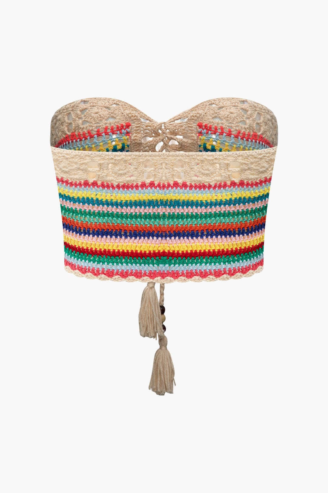 Naila | Boho-Strick-Zweiteiler mit Bustier & Shorts