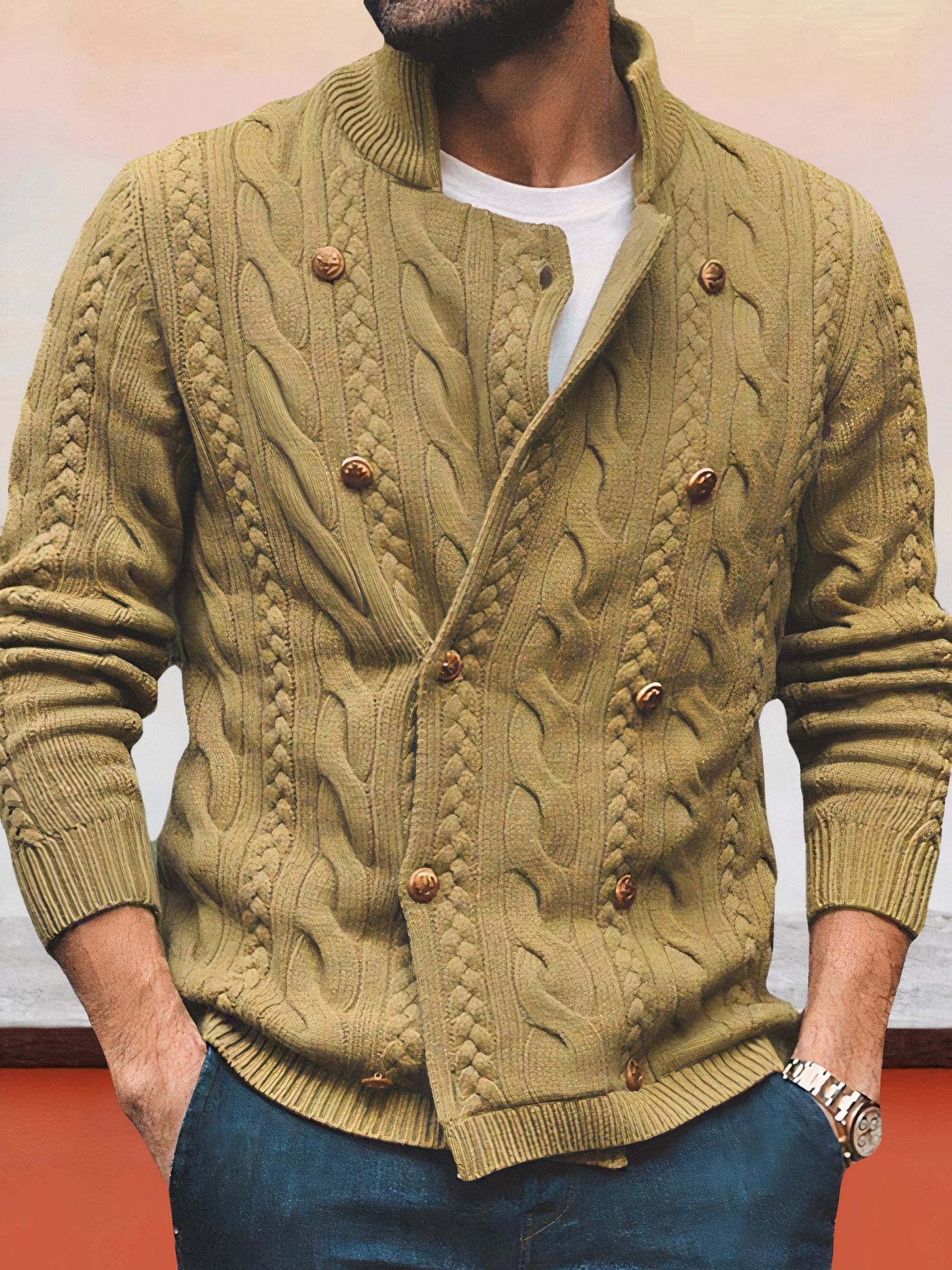 Avelena | Zweireihiger Cardigan für Männer