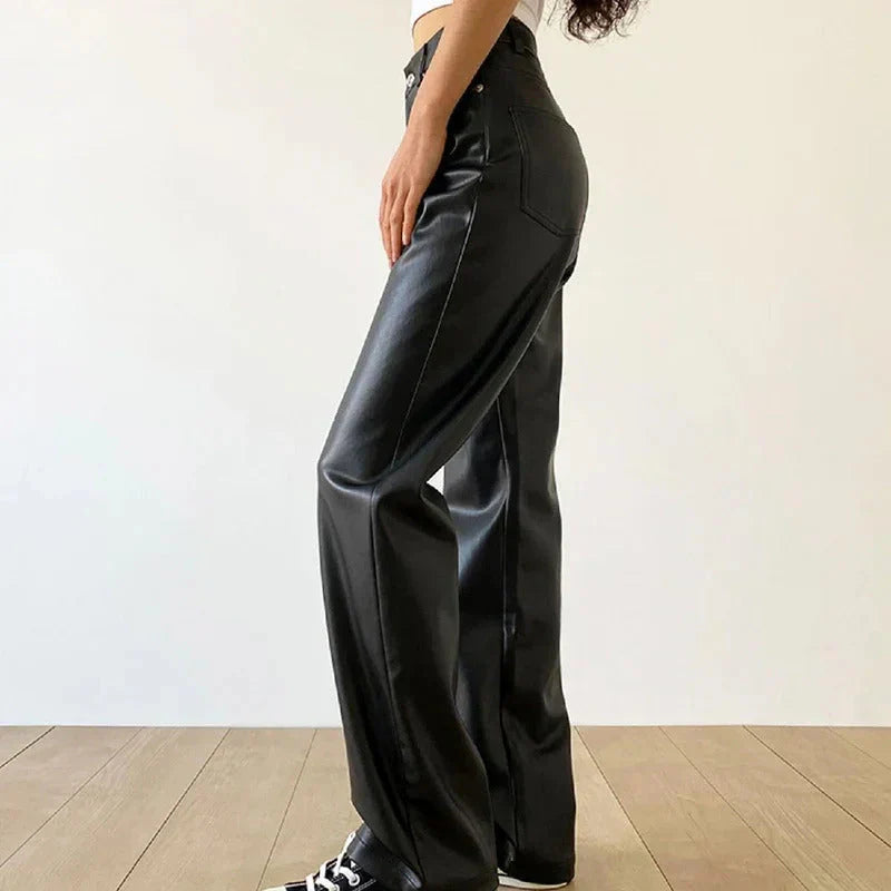 Malisora – Elegante schwarze Lederhose